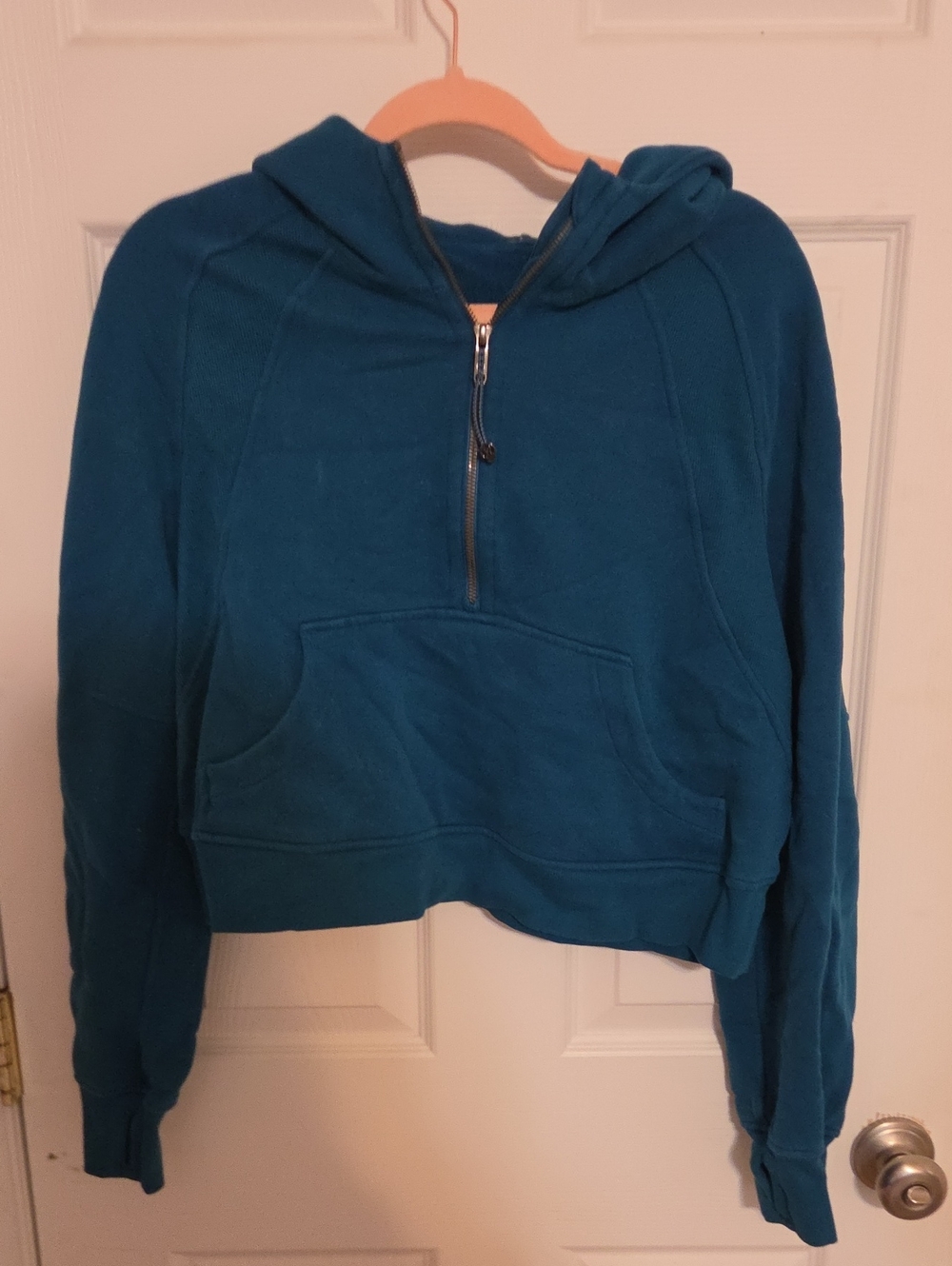 lululemon athletica Teal Half-Zip Hooded Pullover